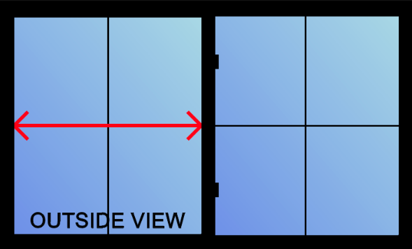 Horizontal slider storm window illustration